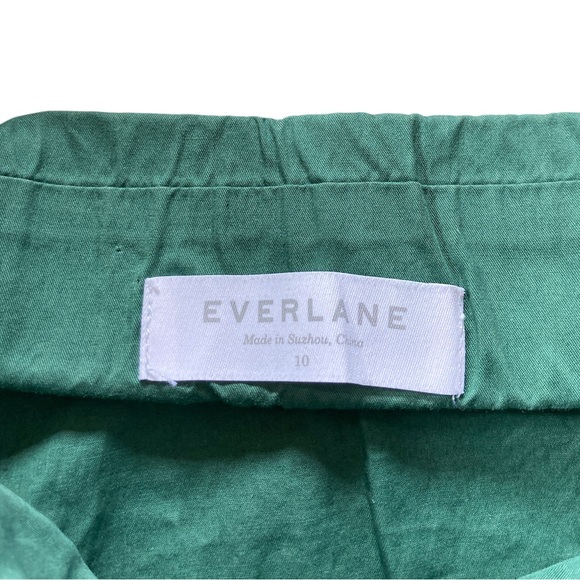Everlane The Clean Cotton Cross-Back Dress Women’s Size 10 in Green - Picture 4 of 8